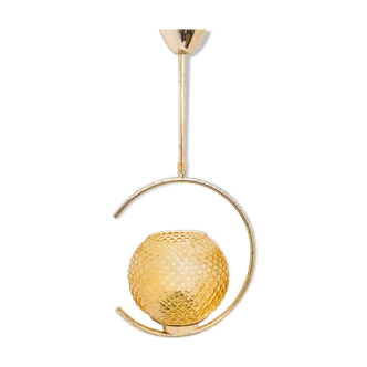 Hanging lamp brass and glass