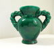 Vase vert Vallauris vintage anses torsadées
