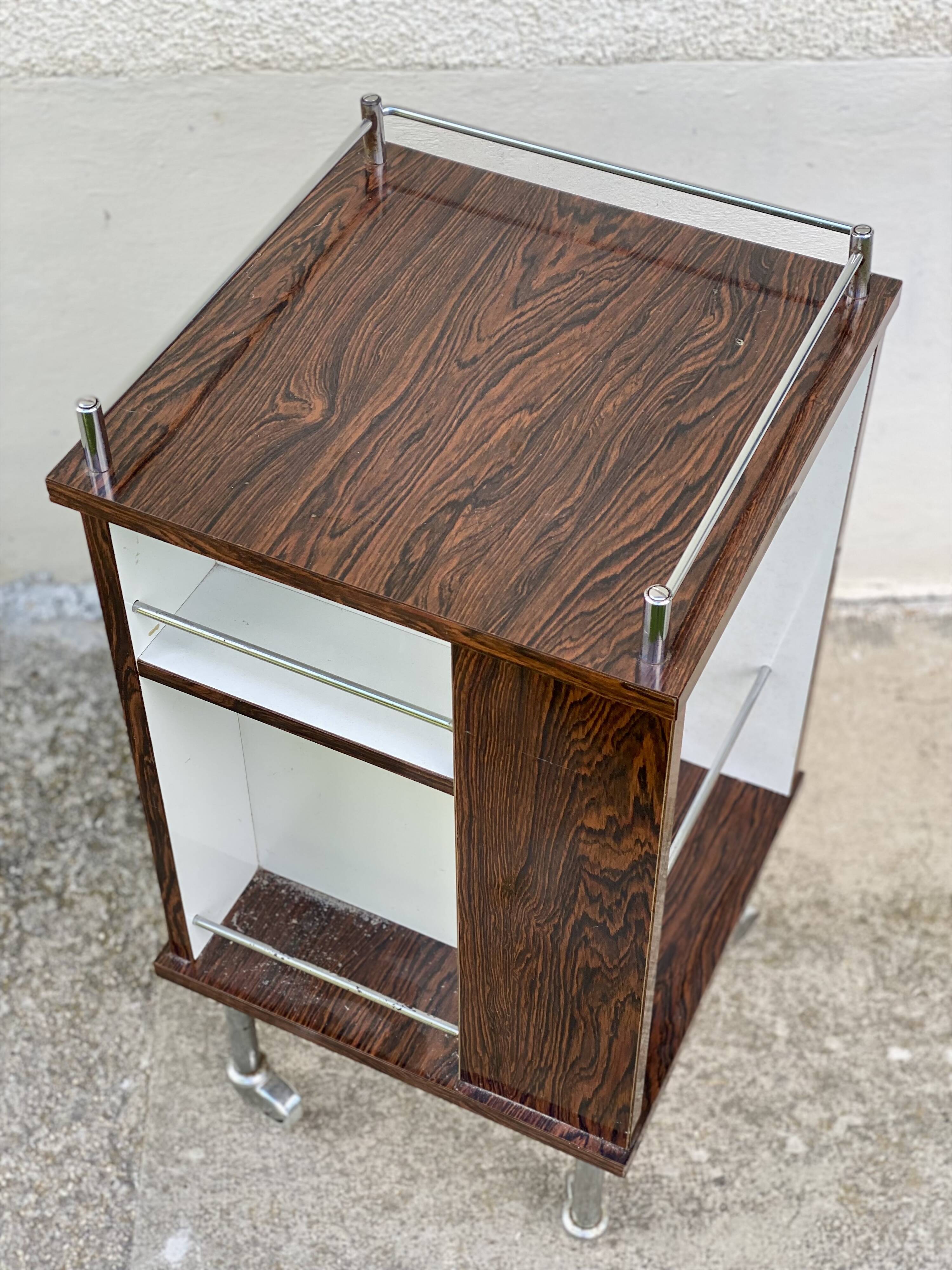 Vintage 1970s roulette bar serving trolley