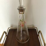 Vintage carafe pink and gilded deco with cap