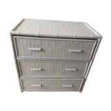 Off-white rattan chest of drawers