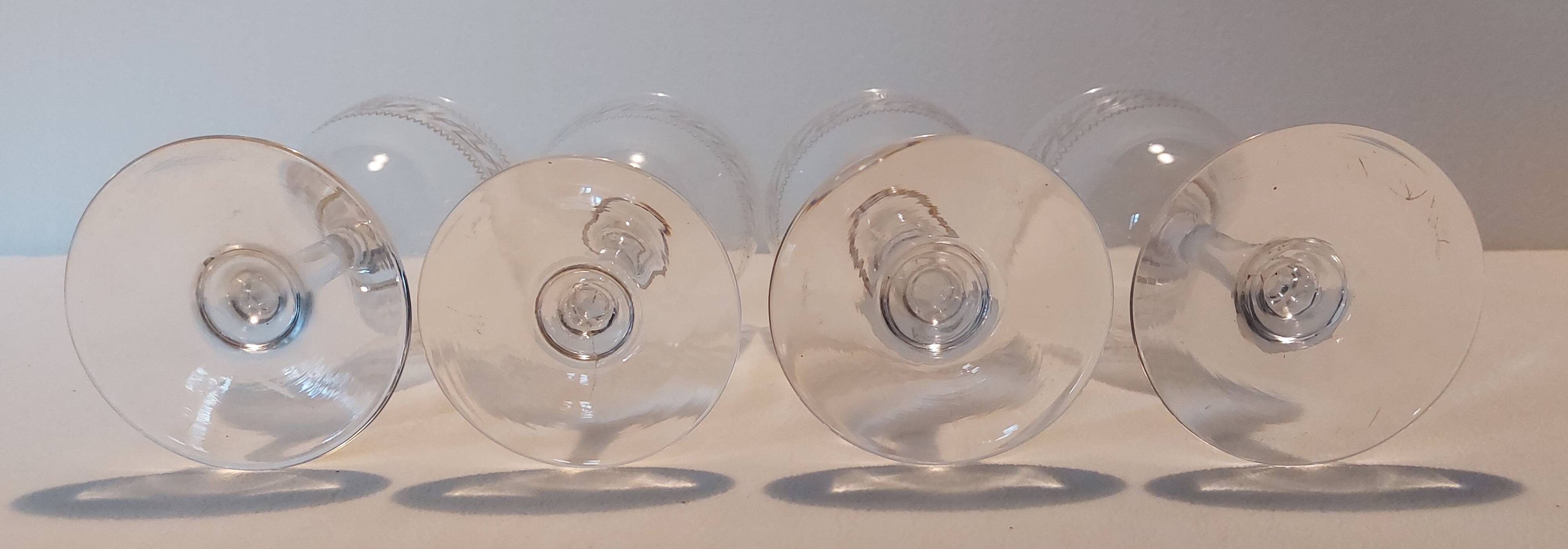 4 Blown crystal glasses