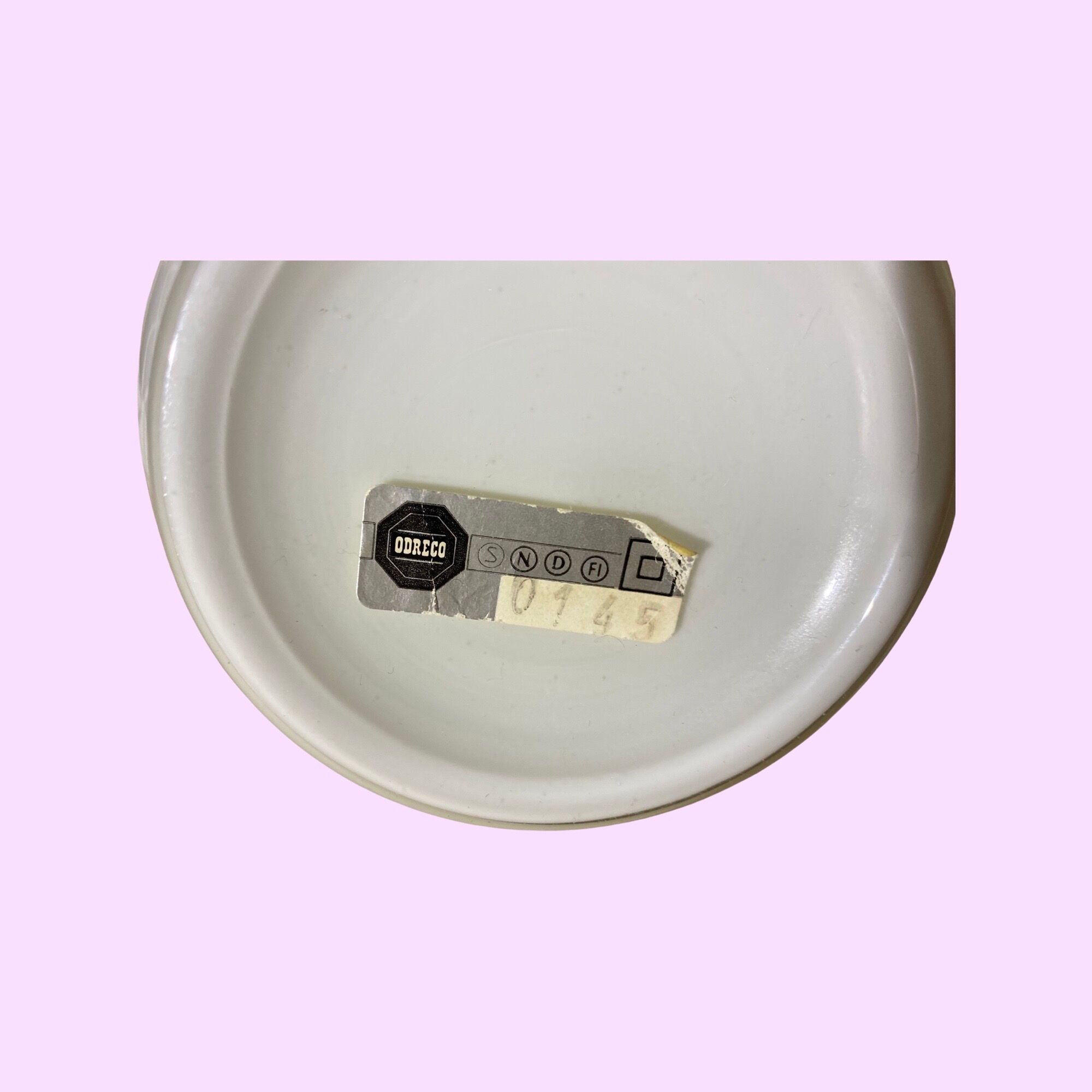 Retro glass/brass white desk lamp base | vintage danish design light made from glass in denmark