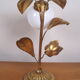 Lampe de table vintage sixties fleur clochette muguet et feuillage en métal doré