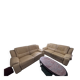 Set of 2 Beige 2/3 Seater Sofas - Classic/Club Style