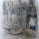 Lithographie du 19° "le moniteur de la mode"