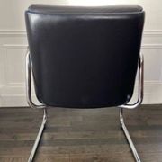 Vintage black leather and chrome executive chair - Italian design by Co.Fe.Mo - 80's