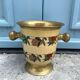 French Brass Cloisonné Style Champagne Bucket with Hand-Painted Fruit