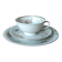 Antique porcelain trio Bavaria – cup, saucer, plate – flowers & do