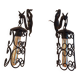 pair of wrought iron animal wall lights