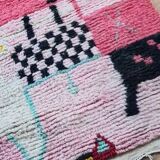 Handmade red wool Berber rug 150 X 100 CM