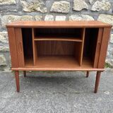 Small teak sideboard, Danish music furniture for vinyl records. Bar