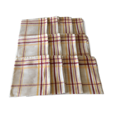 Serie de 12 serviettes en lin et coton anciennes