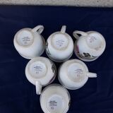 6 cups earthenware Digoin Sarreguemines tulip model No.13