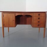 Vintage Danish Curved Teak Desk, 1960s