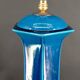 Important Porcelain Lamp with Blue Crackle Enamel, France, Circa 1940