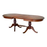 Empire style extendable dining table in solid exotic wood and mahogany veneer