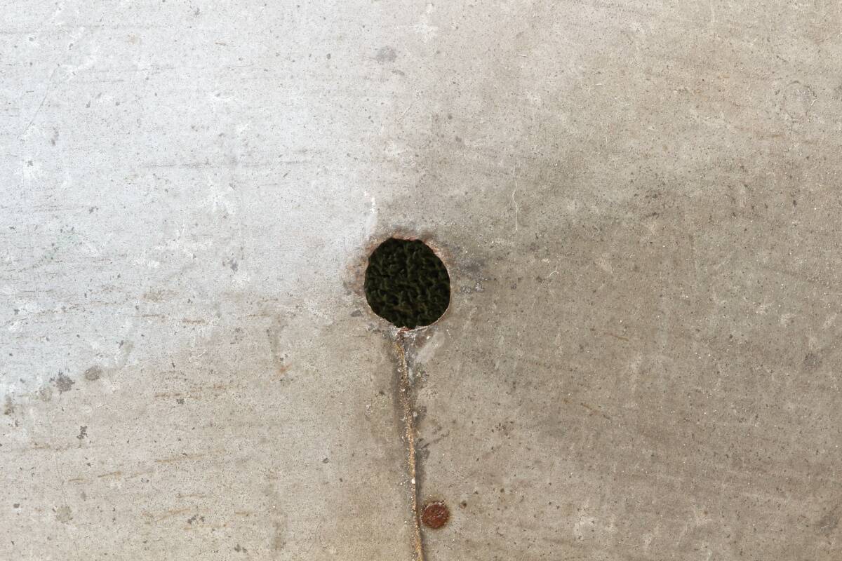 Riveted zinc lampshade, folk art
