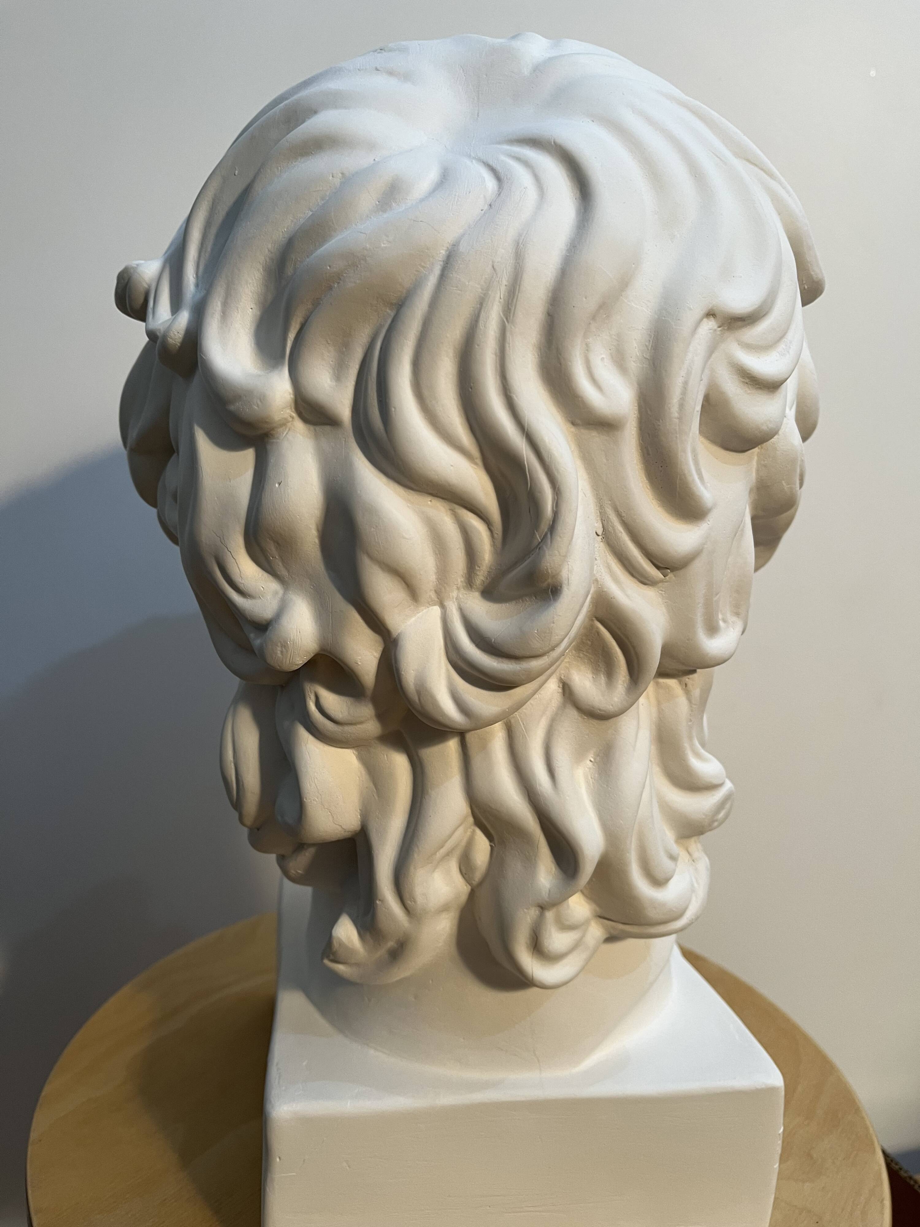 Buste en plâtre d'Antinous - Réplique de l'Antinous de Farnèse