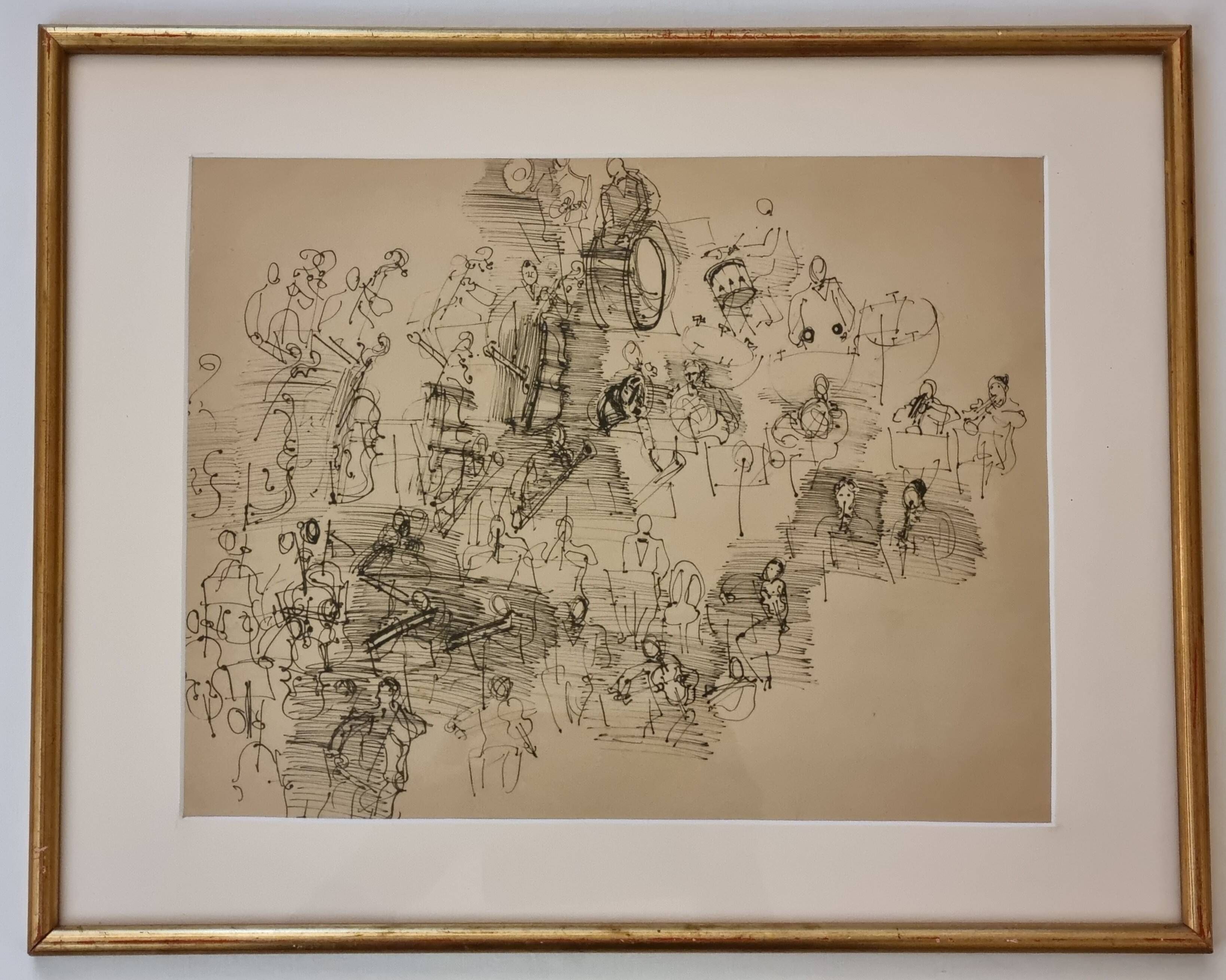 Vintage impression after a work by Raoul Dufy – Orchestra - 45 x 36 cm