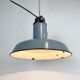 Midcentury grey enamel industrial ceiling lamp, 1950s