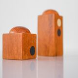 Set of Danish modernist teak salt and pepper shakers, set of 2.