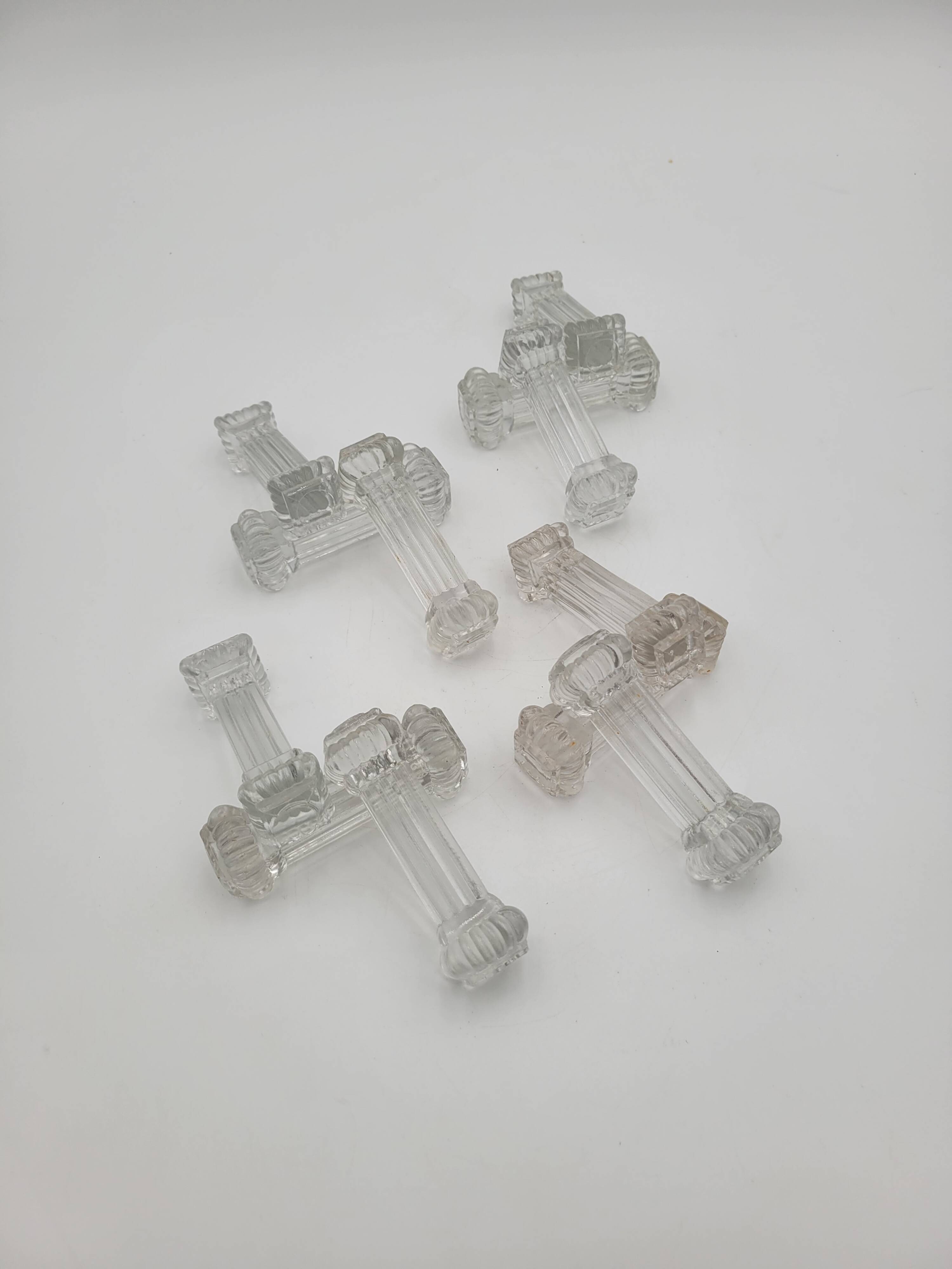 12 Antique glass knife holders