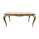 Table low brass and marble Louis XV