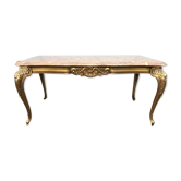 Table low brass and marble Louis XV
