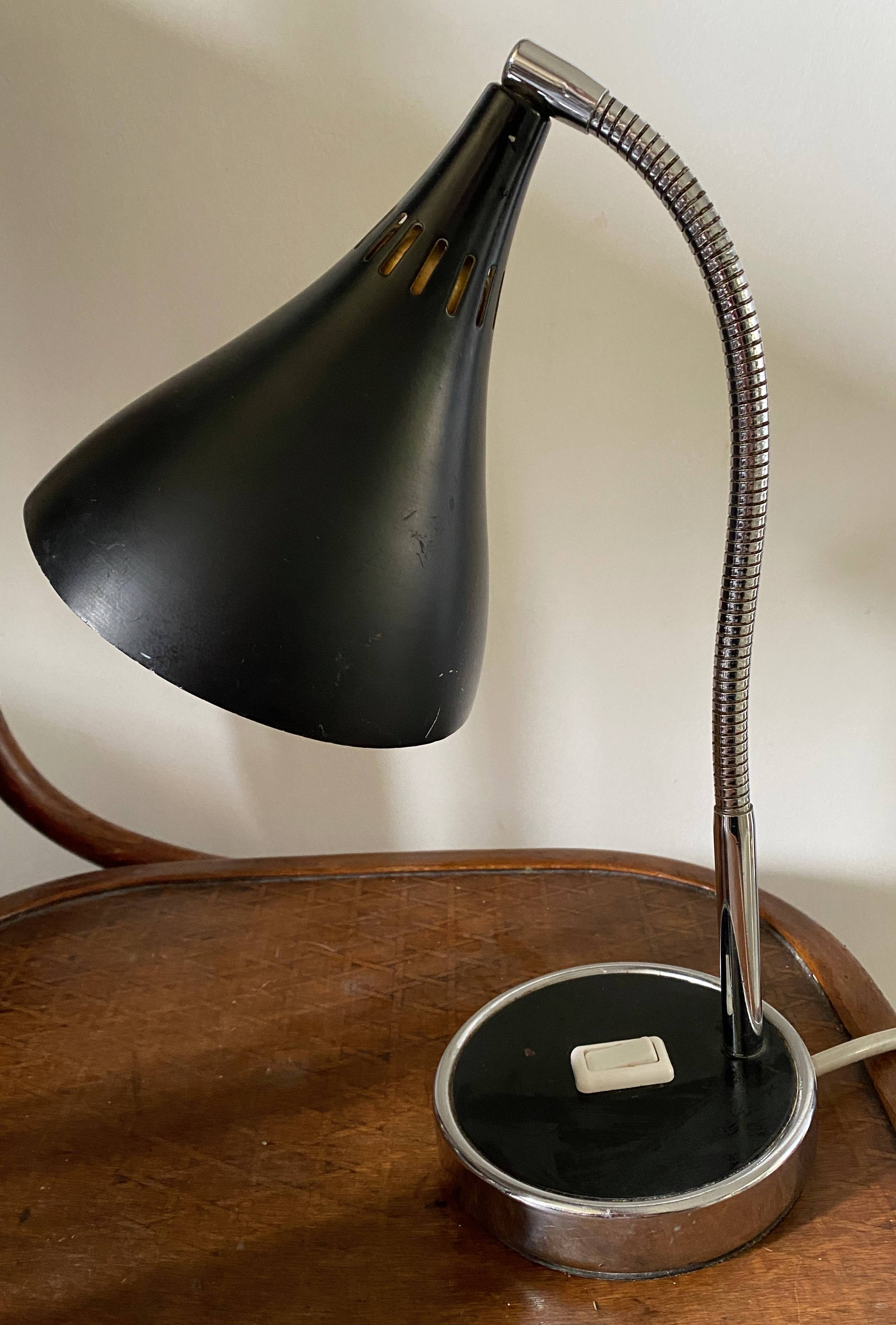 Black swan neck lamp Design Italy vintage 50s/60s