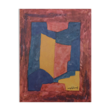 Serge poliakoff: blue, red and yellow composition - lithograph