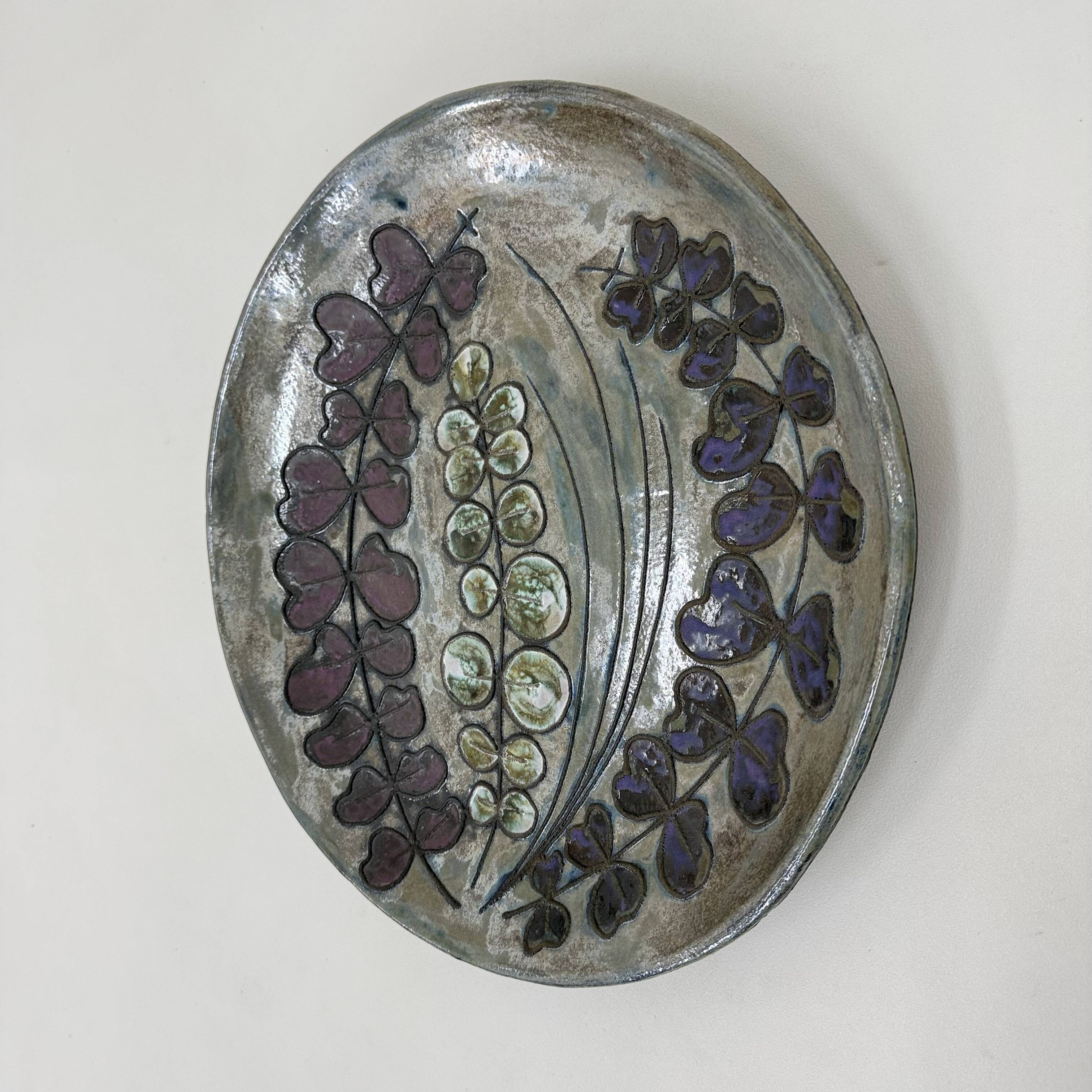 Rusha Handarbeit ceramic wall plate , 1970s Germany