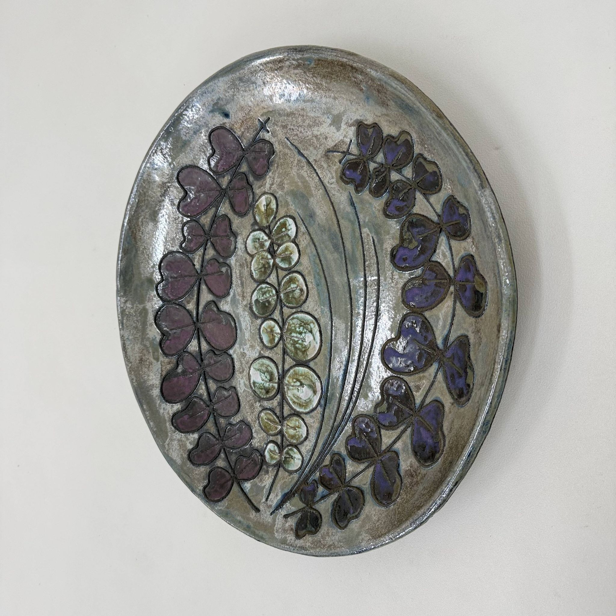 Assiette murale en céramique Rusha Handarbeit, années 1970, Allemagne