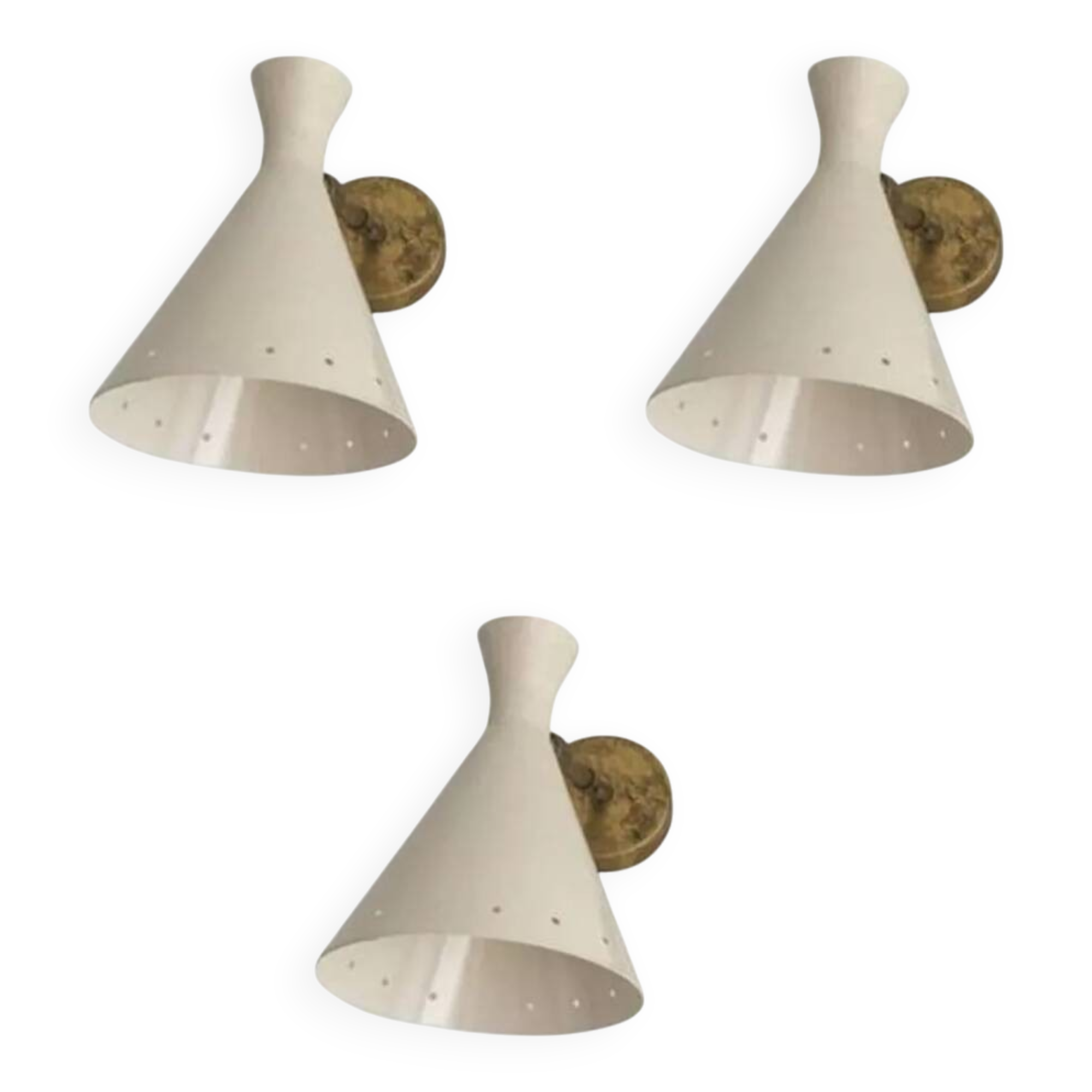 Trio of Italian wall lights from the 1950s