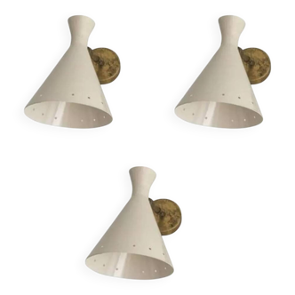 Trio d'appliques italiennes des années 50