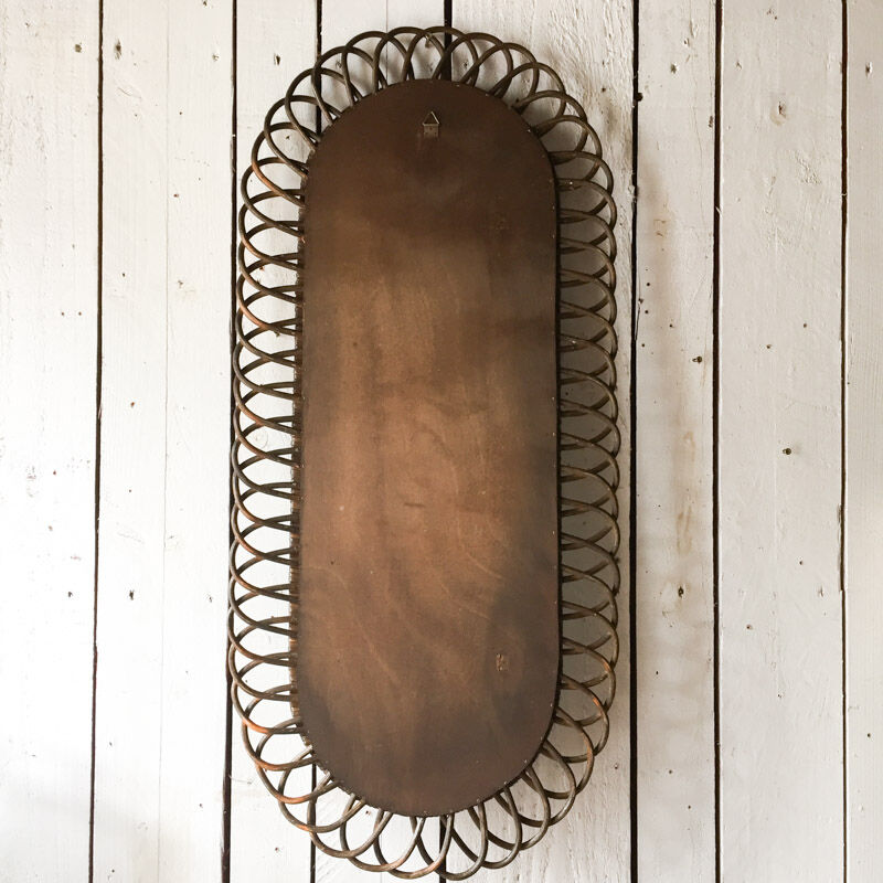 Mirror rattan 44x96cm