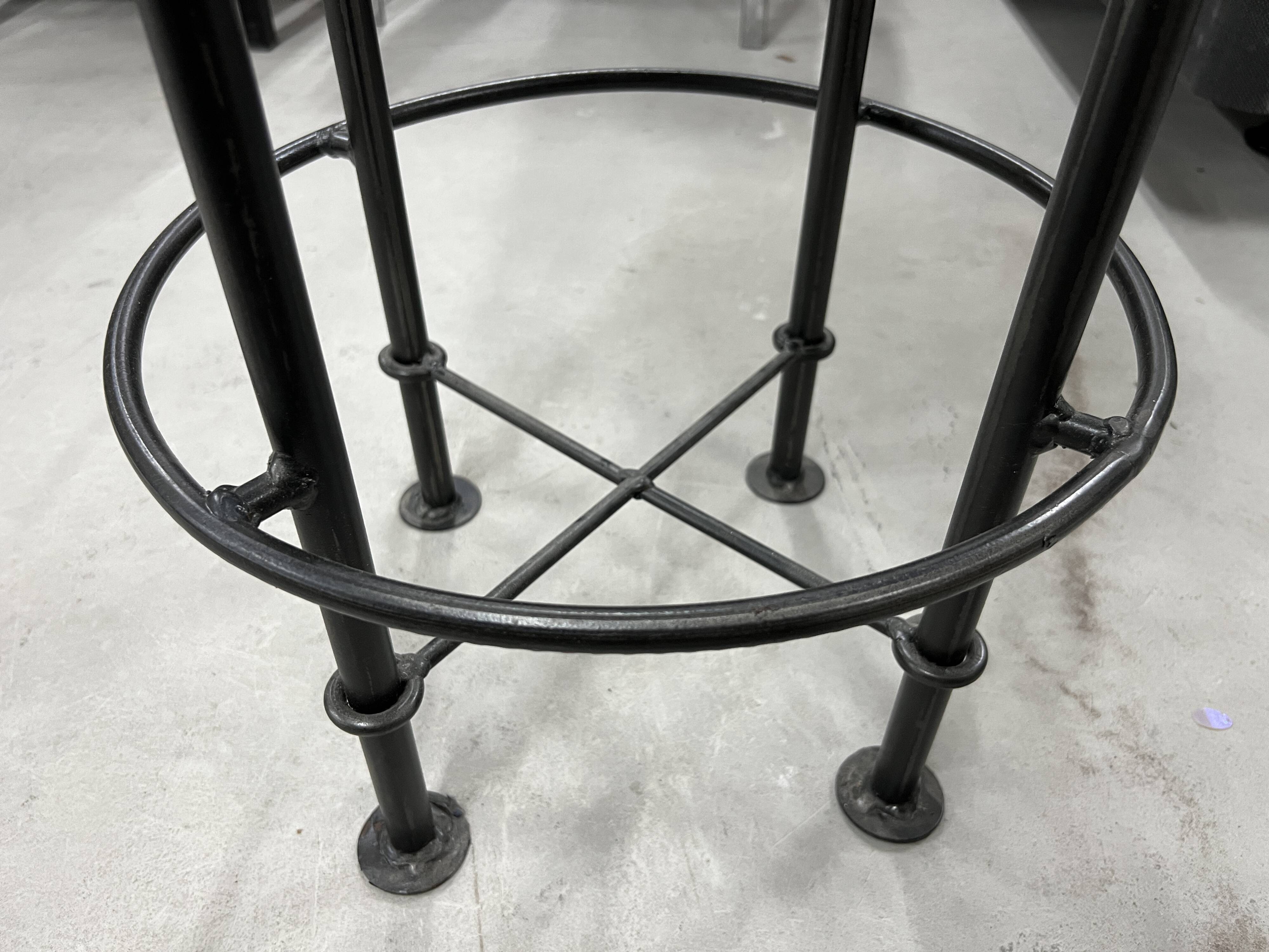 Industrial bar stool and beige leather