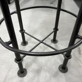 Industrial bar stool and beige leather