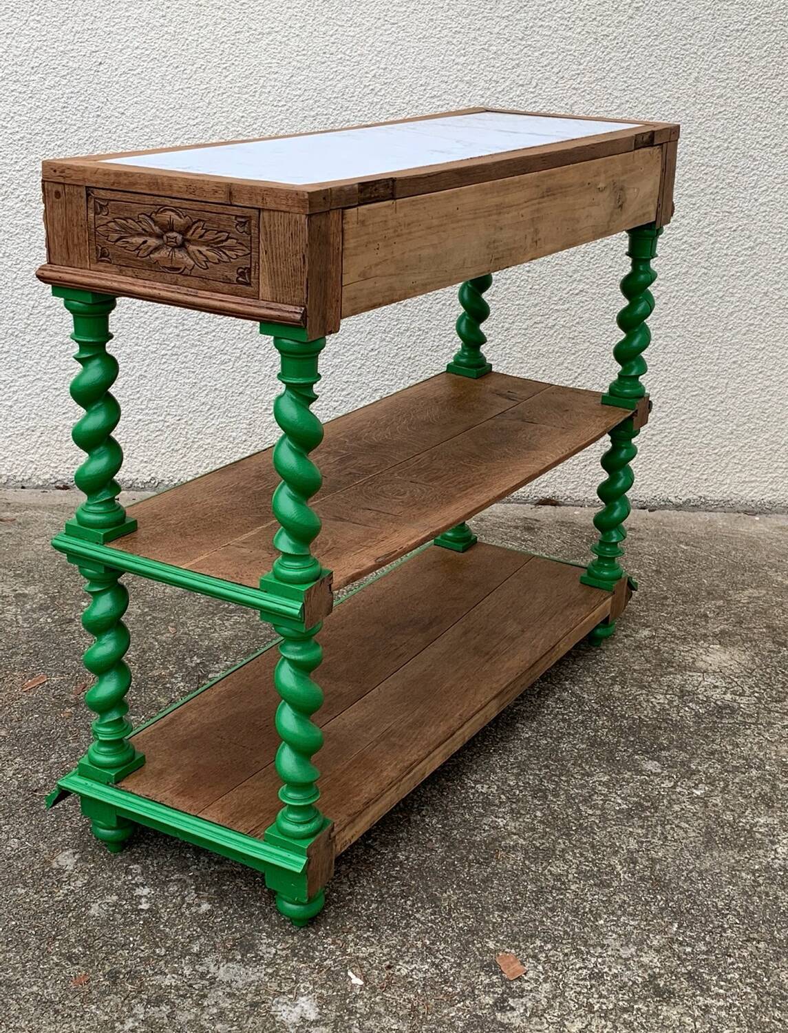 Solid oak entrance console 1900