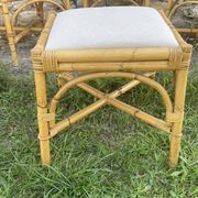 4 tabourets vintage bambou et rotin – années 60/70
