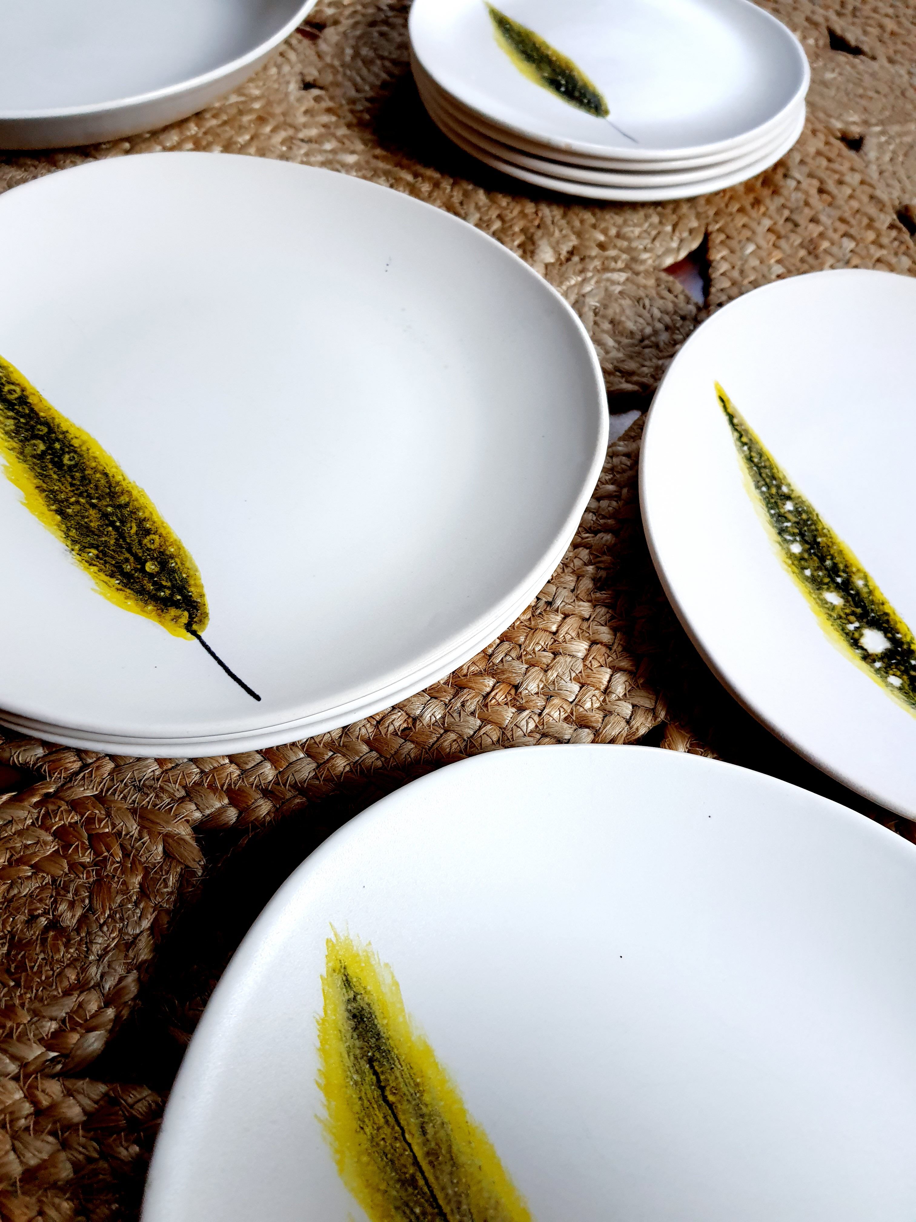 Service plates Feather NIDERVILLER vintage