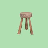 Solid elm tripod stool 1960