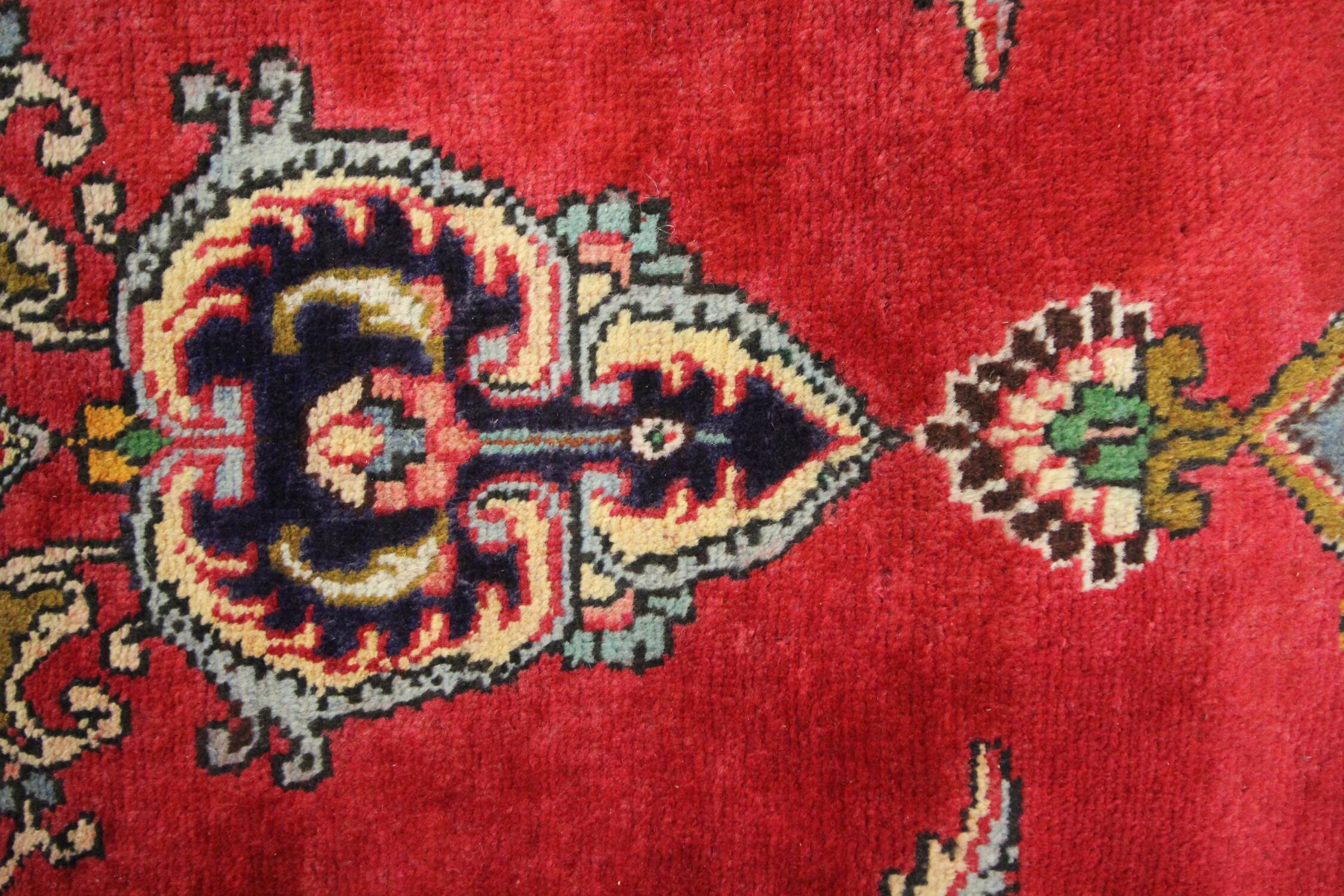 Tapis persan fait à la main en laine rouge 283x420cm