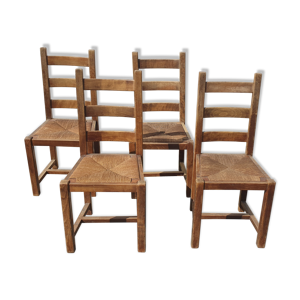 Set de 4 chaises paillées
