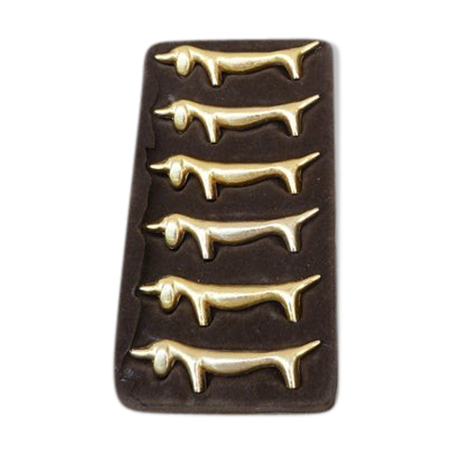 Set of 6 door golden Teckels knives in fine gold