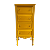 Chiffonnier 4 tiroirs en bois jaune
