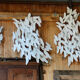 Series of 6 "nuages" design chandeliers in iron, electrified