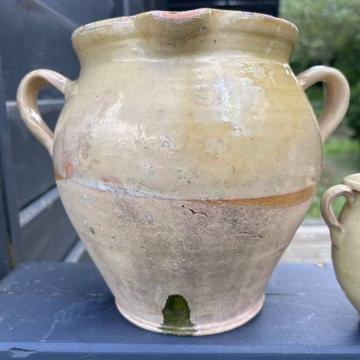 Antique vanilla yellow jars