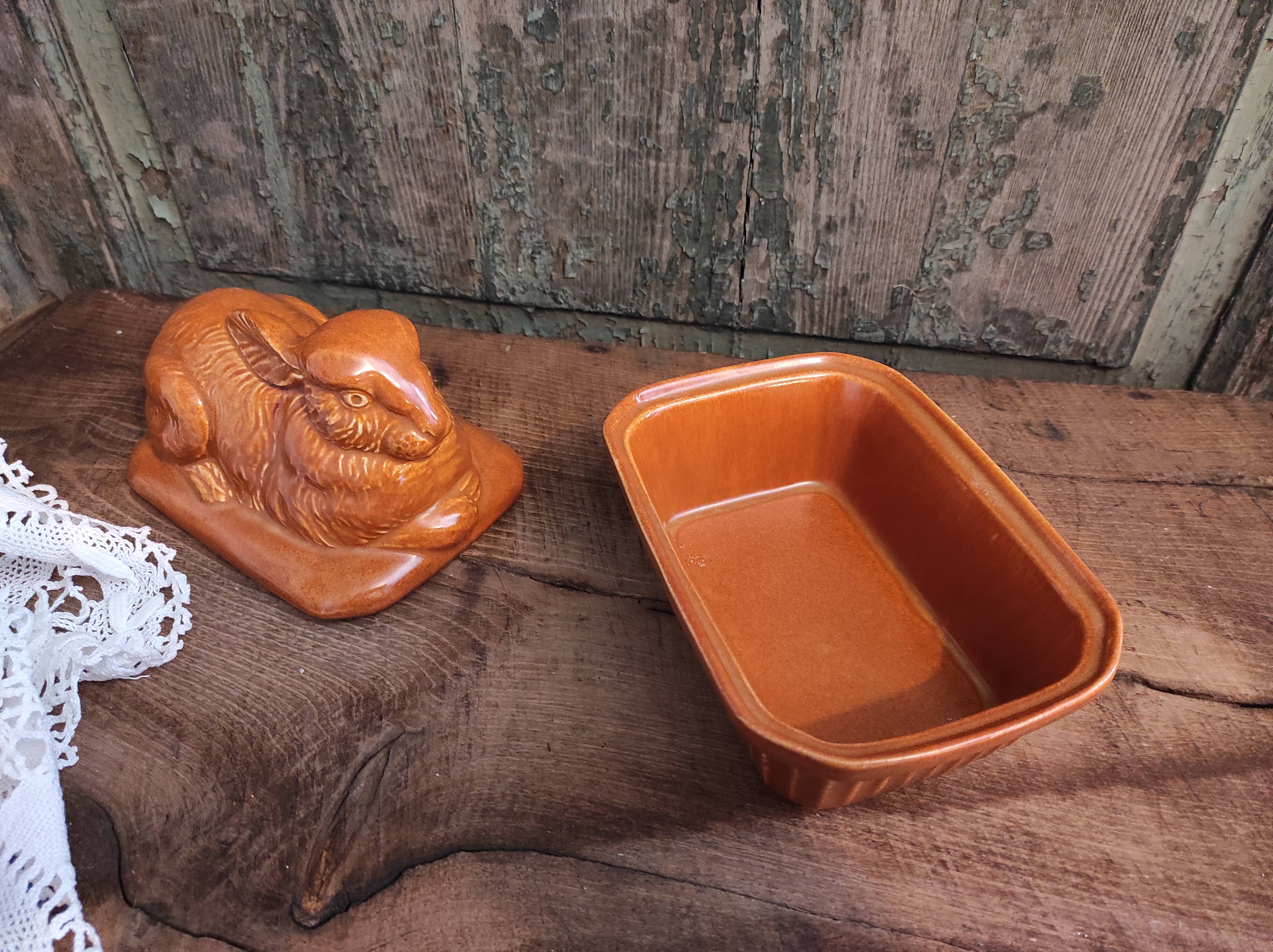 Vintage tureen for pâté rabbit shaped