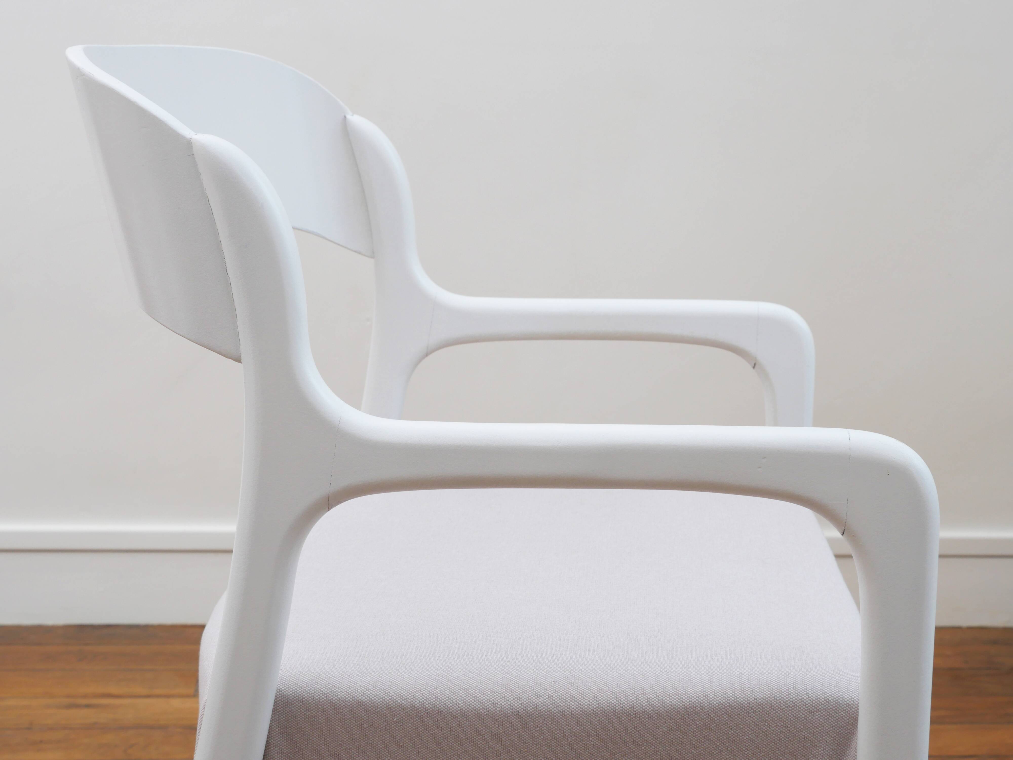 Baumann Sleigh Armchair - Restored - Fabric, foam & straps: new